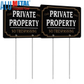 Metal Yard Reflective Private Property No Trespassing Sign